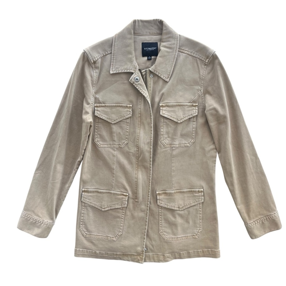 Liverpool Women’s Small Cornstalk Zip Button Snap Utility Cargo Jacket LM1960L12